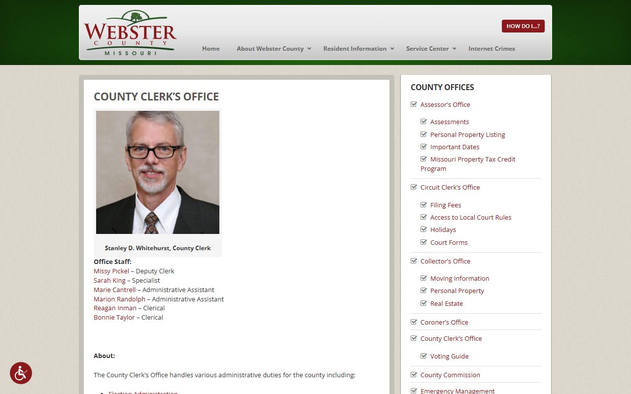 Webster County Circuit Clerk records county clerk office distinction