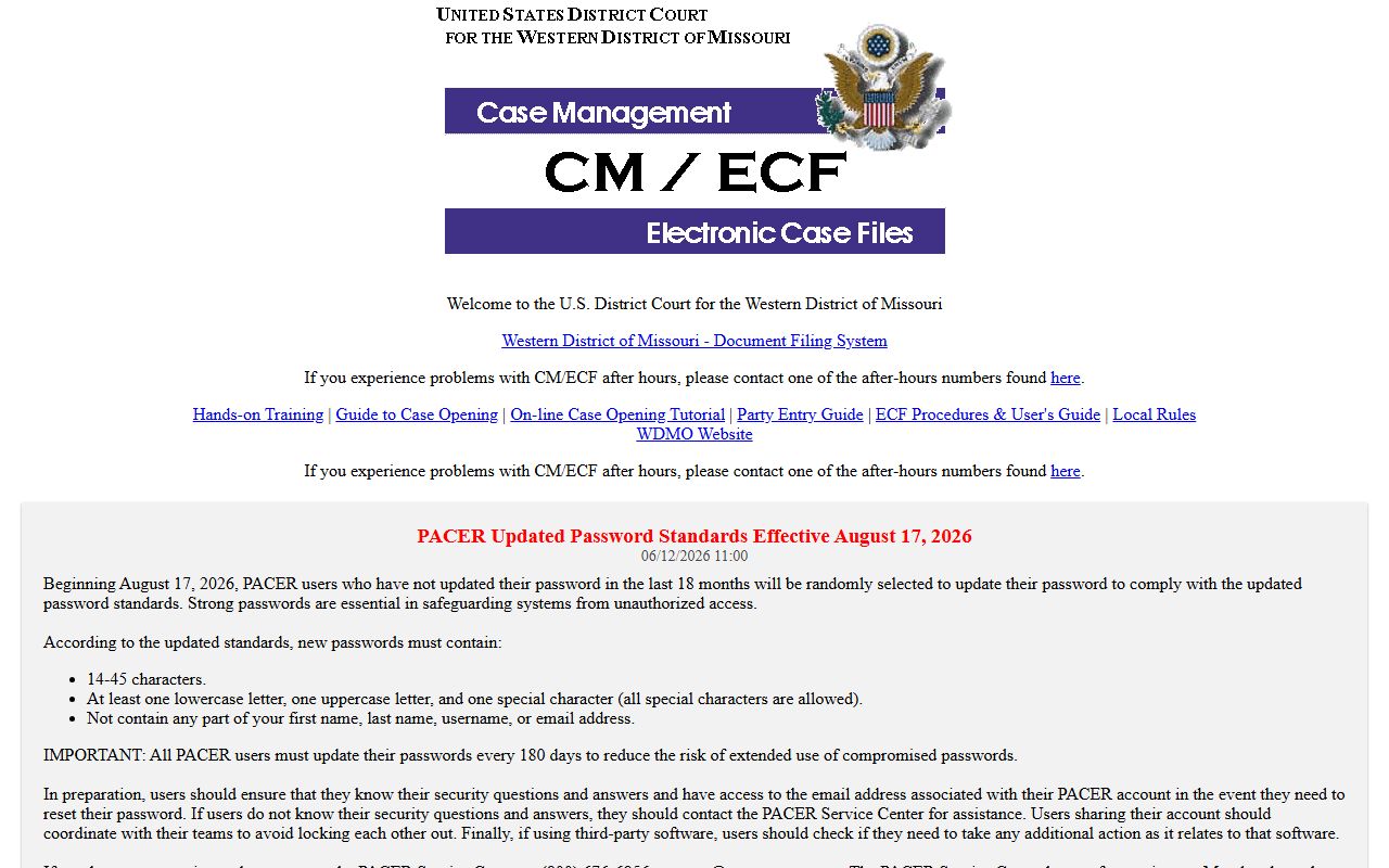 Webster County Circuit Clerk records federal CM ECF distinction