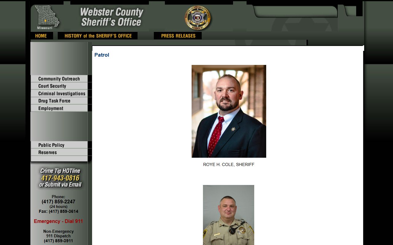 Webster County arrest records sheriff patrol workflow