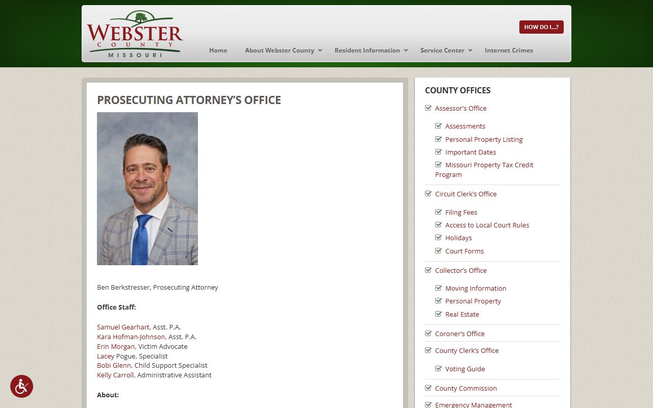 Webster County criminal court records Prosecuting Attorney office