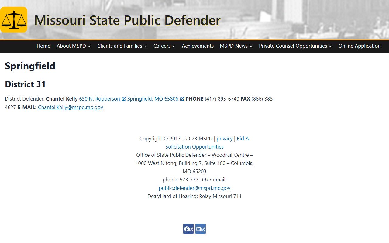 Webster County criminal court records Springfield Public Defender office