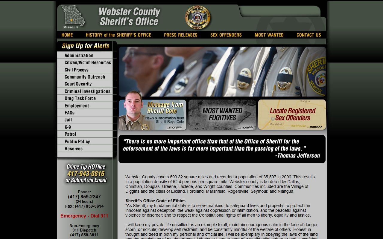 Webster County Court sheriff jail and warrant records