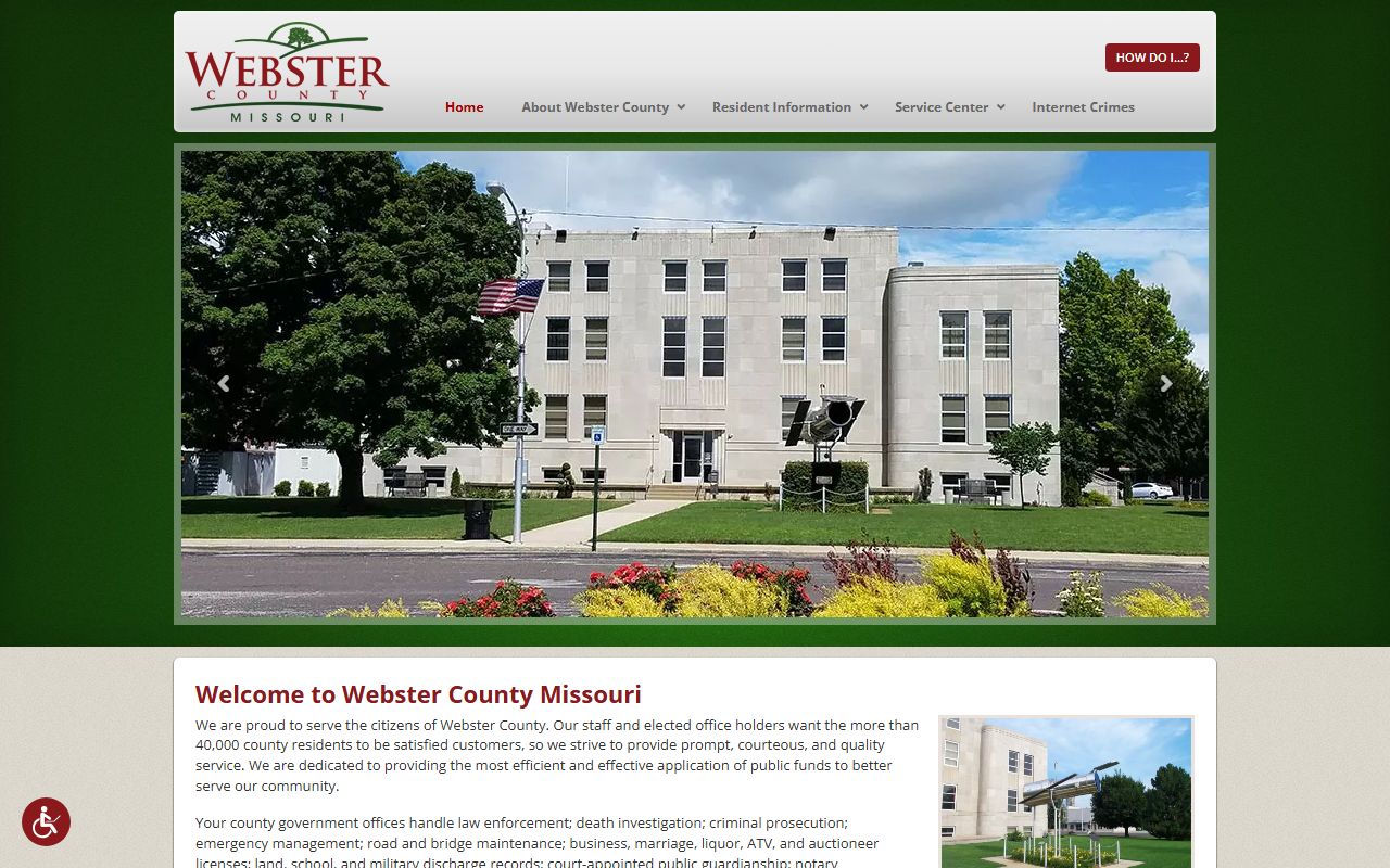 Webster County Court official county records homepage