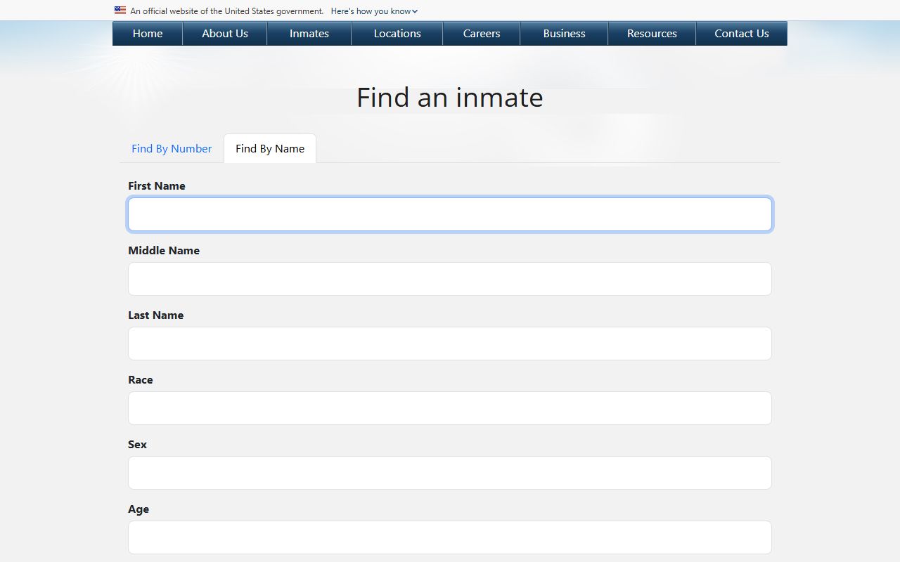Webster County inmate search BOP by-name fields