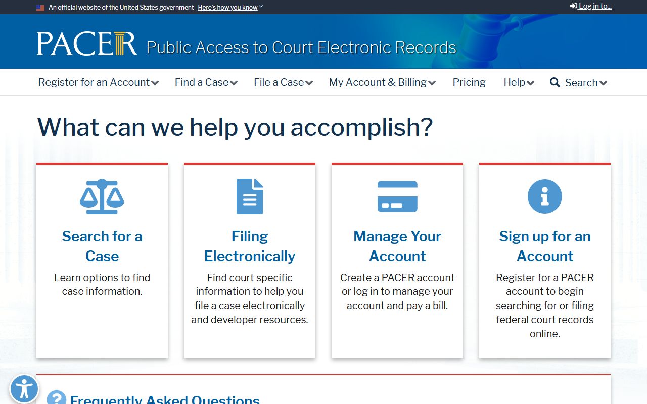 Webster County probate records PACER federal records